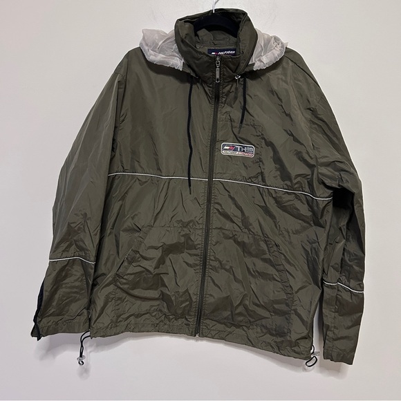 Tommy Hilfiger Other - Tommy Hilfiger Men's XL Olive Green Windbreaker Jacket Retro Preppy